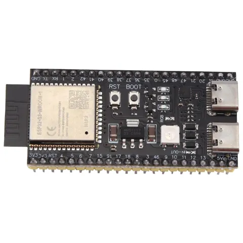 ESP32-S3-DevKitC-1U-N8R8, WiFi әзірлеу құралдары - 802.11 ESP32-S3  , ESP32-S3-WROOM-1-N8R8 ендірілген, 8MB Quad