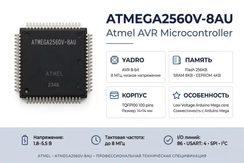 Микросхема  ATMEGA2560V-8AU Atmel