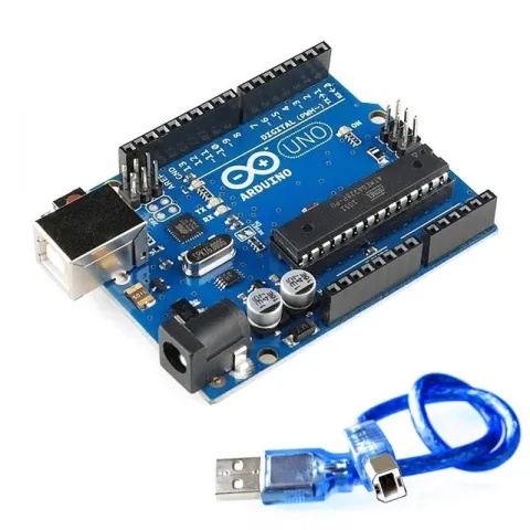 Arduino Uno Rev3, ATmega328 негізіндегі бағдарламаланатын микроконтроллер